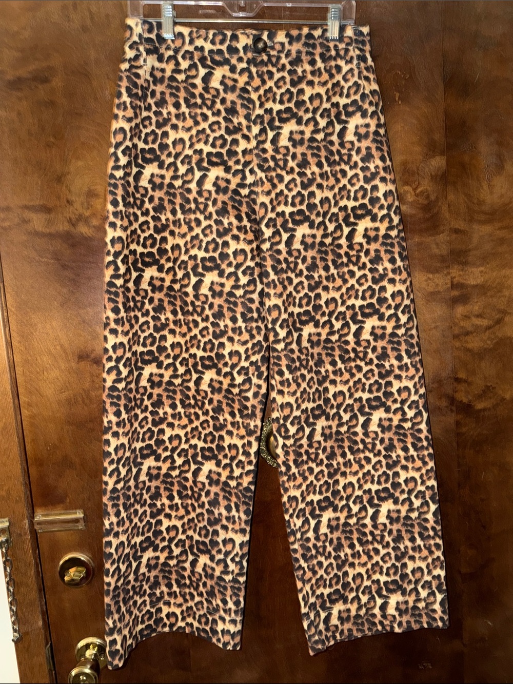Leopard Print Casual Pants - Brown/Black